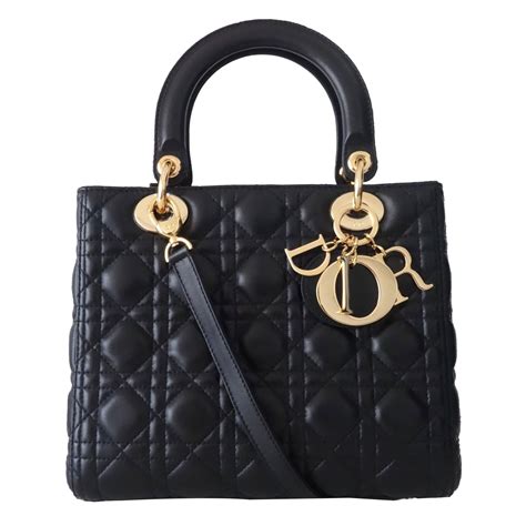 Sac Lady Dior Small Cuir d'agneau noir à broderie étoile filante.